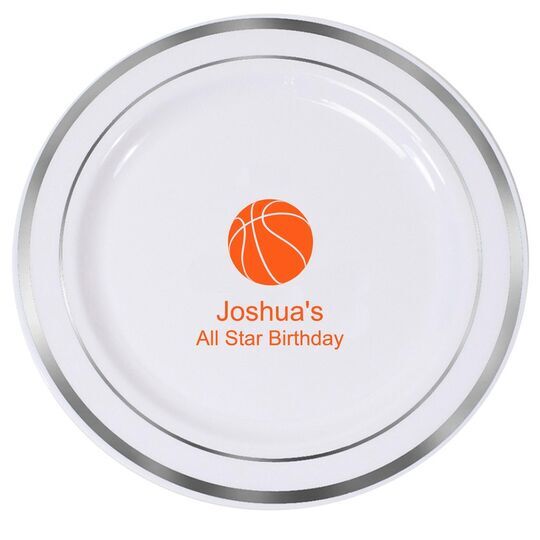 Basketball Premium Banded Plastic Plates